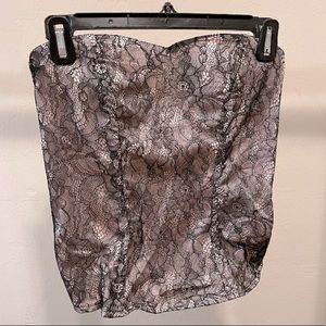 Charlotte Russe lace blush black corset top